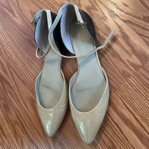 Boden patent leather flats with ankle strap